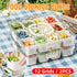 2pcs Salad Box Portable Sealed Bento Box Transparent Fruit Storage 12 Squares