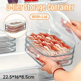 Food Grade Transparent Plastic Freezer Storage Box With Lid For Kitchen Fridge