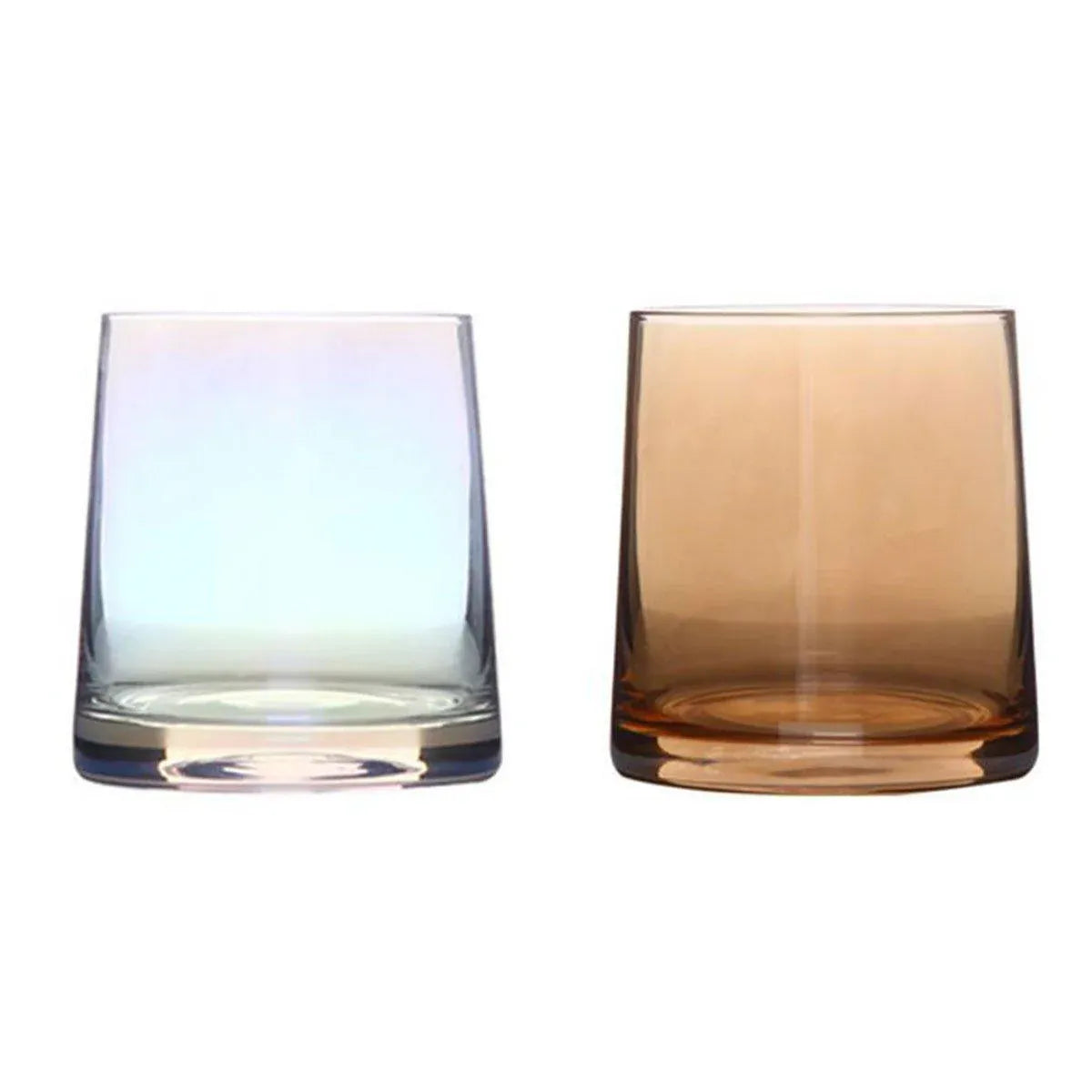 2PCS Hotel Household Glass Toothwash Cups Set Simple Gargle Toothwash Cup - Soot-multicolour