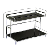 Kitchen Bathroom Desktop Storage Rack Water Cup Holder Cosmetic Iron Shelf - Black