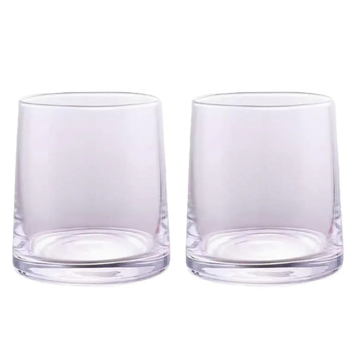 2PCS Hotel Household Glass Toothwash Cups Set Simple Gargle Toothwash Cup - Transparent
