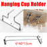 Under Cabinet Wine Glass Holder Rack 1PC Steel Hanging Cup Storage Bar Shelf