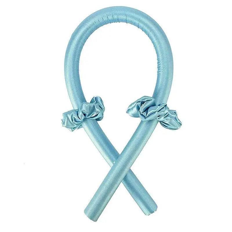 Heatless Curling Rod Headband Silk Curling Ribbon Hair Roller Lazy Curler Sets - 3Pcs/Set A (Blue，No Clip)