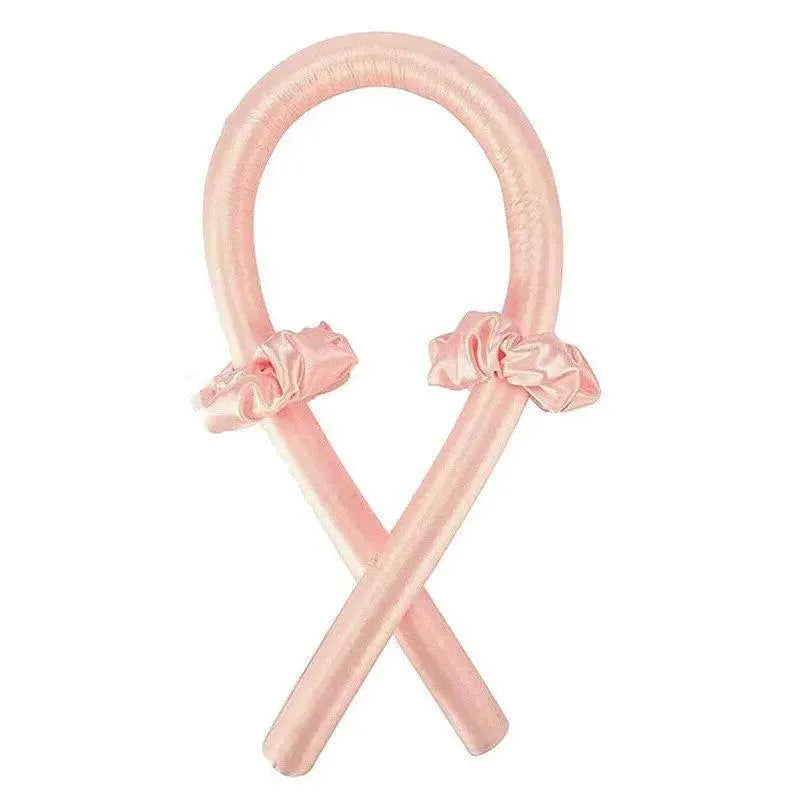 Heatless Curling Rod Headband Silk Curling Ribbon Hair Roller Lazy Curler Sets - 3Pcs/Set A (Pink，No Clip)