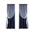 2PCS Double Layer Blackout Curtains With Lace For Bedroom Living Room Window - Blue