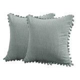 2PCS Corduroy Pillow Cover Luxury Decorative Cushion Case for Sofa Living Room - Grey