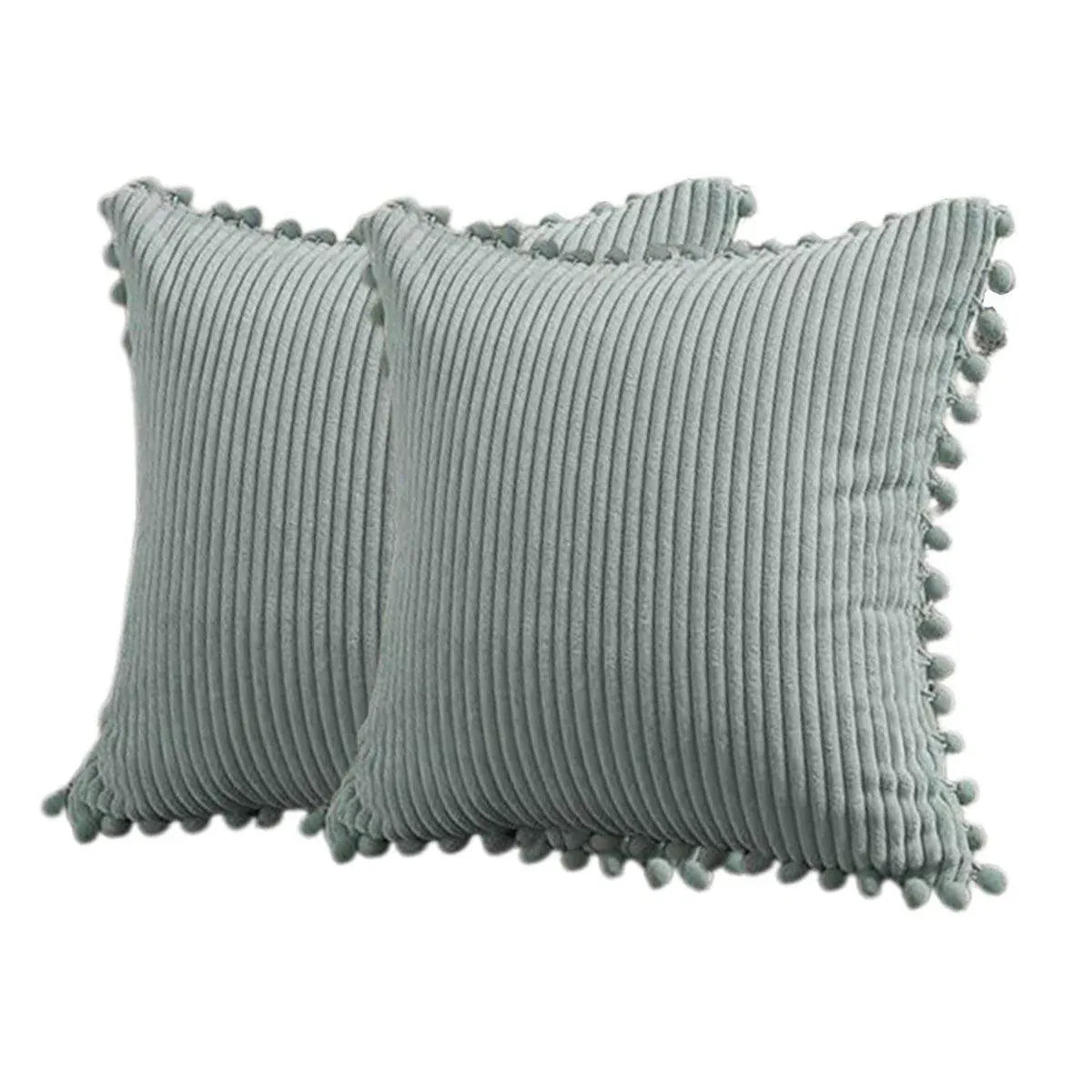 2PCS Corduroy Pillow Cover Luxury Decorative Cushion Case for Sofa Living Room - Grey