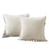 2PCS Corduroy Pillow Cover Luxury Decorative Cushion Case for Sofa Living Room - White