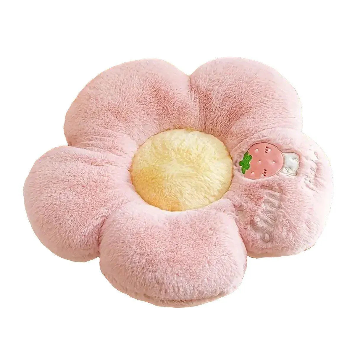 Cute Sunflower Floor Cushion Soft Chair Pad Summer Office Student Seat Pillow - Pink