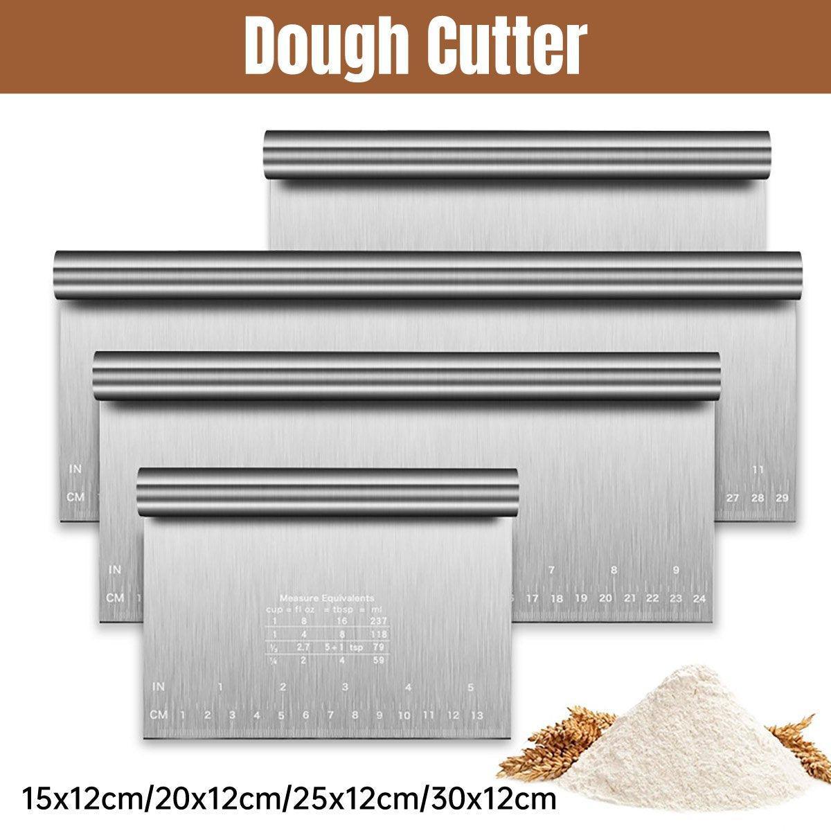 Stainless Steel Dough Cutter Knife Measurement Scraper Pastry Baking Tool - 20cm