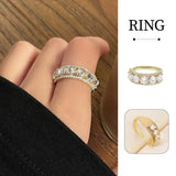 Zircon Ring Super Flash Fashion Jewellery Women Elegant Crystal Adjustable