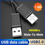 1.5M USB 2.0 Male to Male Data Cable Oxygen-Free Copper Core with Shielding