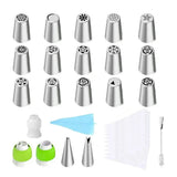 Russian Piping Tips Cake Decorating Set - 14 or 32 PCS Stainless Steel Nozzles - 32PCS
