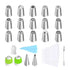Russian Piping Tips Cake Decorating Set - 14 or 32 PCS Stainless Steel Nozzles - 32PCS