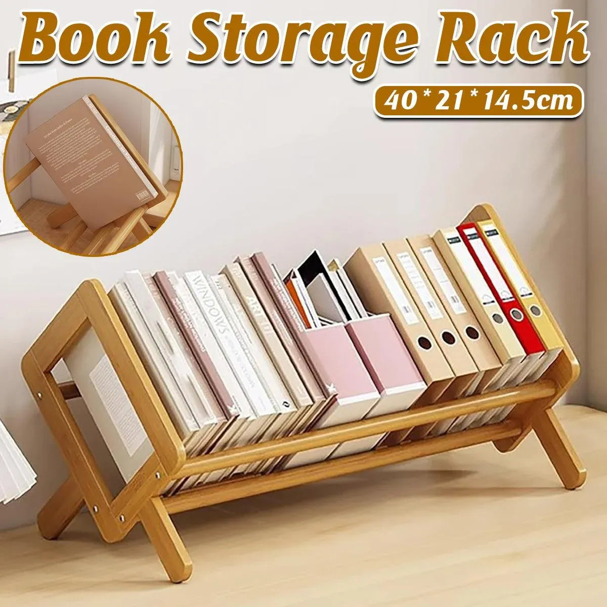 Desktop Bookshelf Organizer for Home Office Storage Shelf for Books and Files