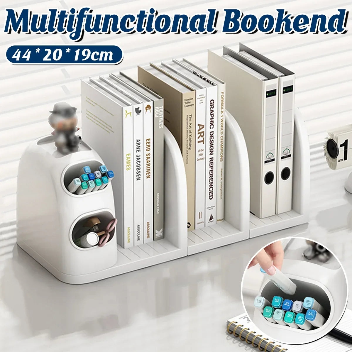 Desktop Book Stand With Storage Box Organizer For Study Reading Office Table