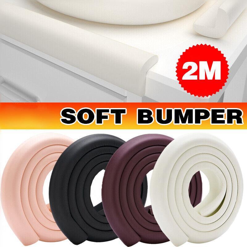 Foam Edge Guard Strip for Desks and Tables with Corner Protector Bumper Tape - Black