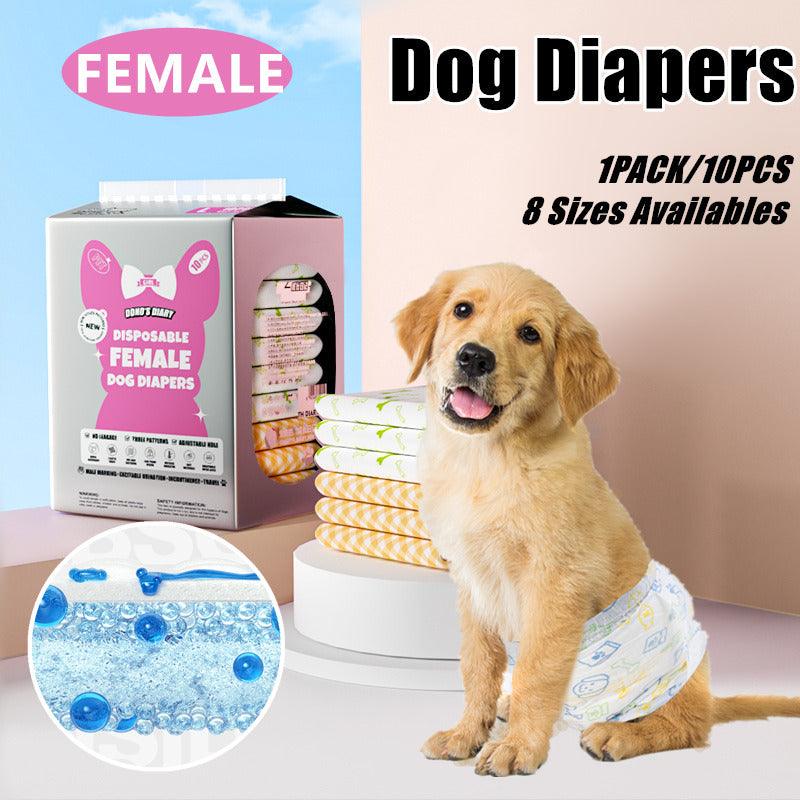 Disposable Female Dog Diapers Leakproof Breathable with Colour Indicator - L 34-54cm