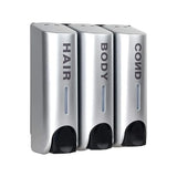 3 Sizes Soap Dispenser Wall Mount Hand Wash Bathroom Shampoo Shower Liquid Manual - Triple