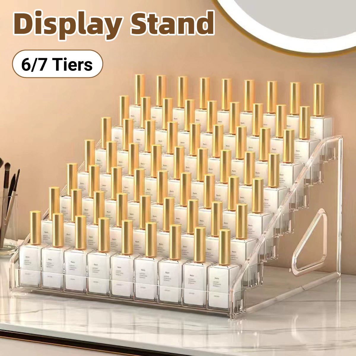 6/7 Layer Nail Polish Storage Box Multi Layer Clear Display Rack Organizer Stand - 6-Tier