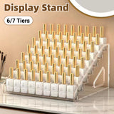 6/7 Layer Nail Polish Storage Box Multi Layer Clear Display Rack Organizer Stand - 6-Tier