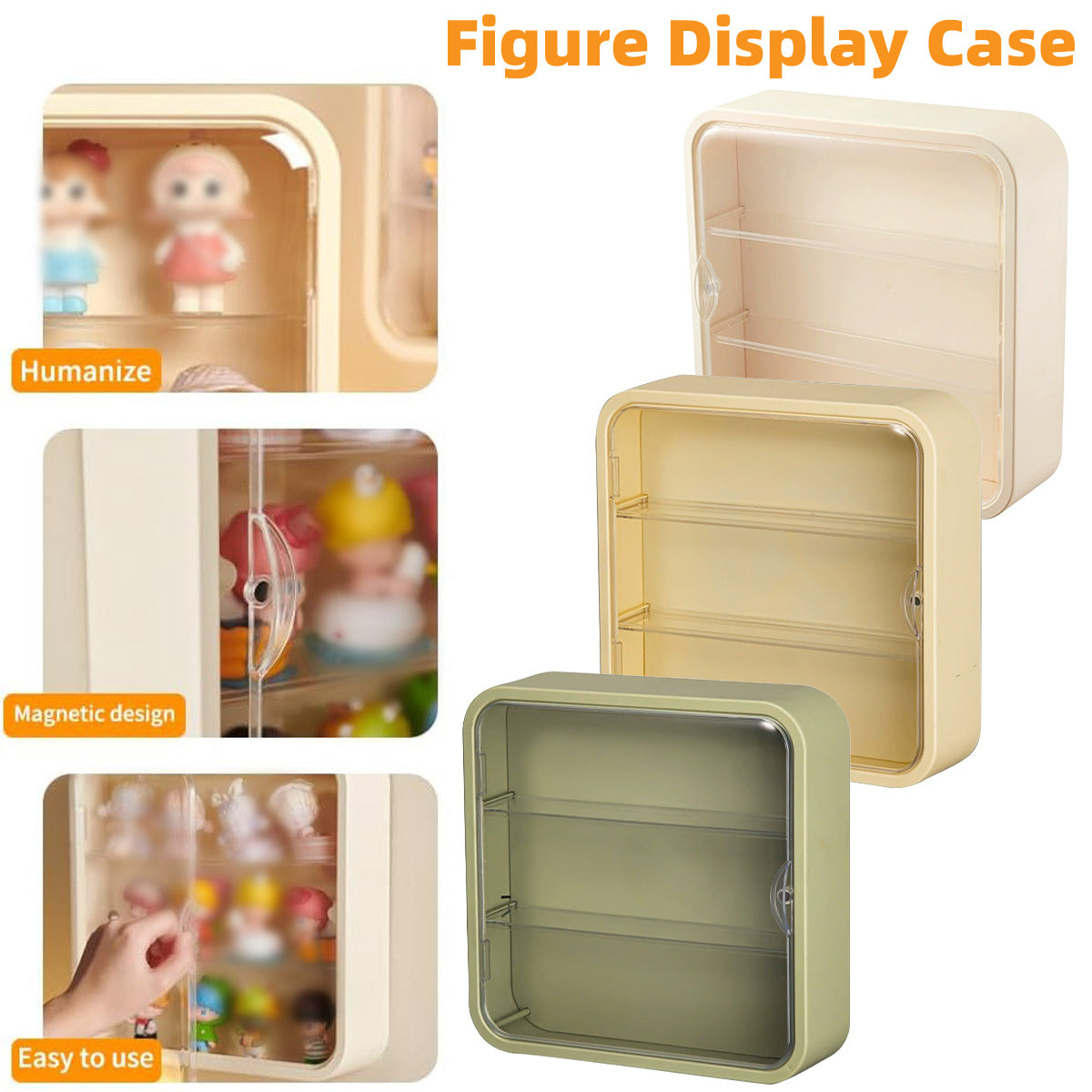 Wall Mounted Showcase Acrylic Figures Toys Display Case Dustproof Storage Box - Yellow