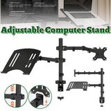 Rotating Computer Monitor Arm Laptop Stand Office Desk Mounting Holder Clamp