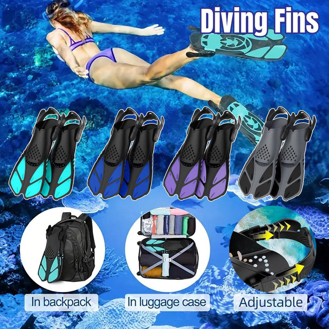 Adjustable Diving Flippers Swim Fins for Snorkeling Freestyle Training Gear - Purple-S/M