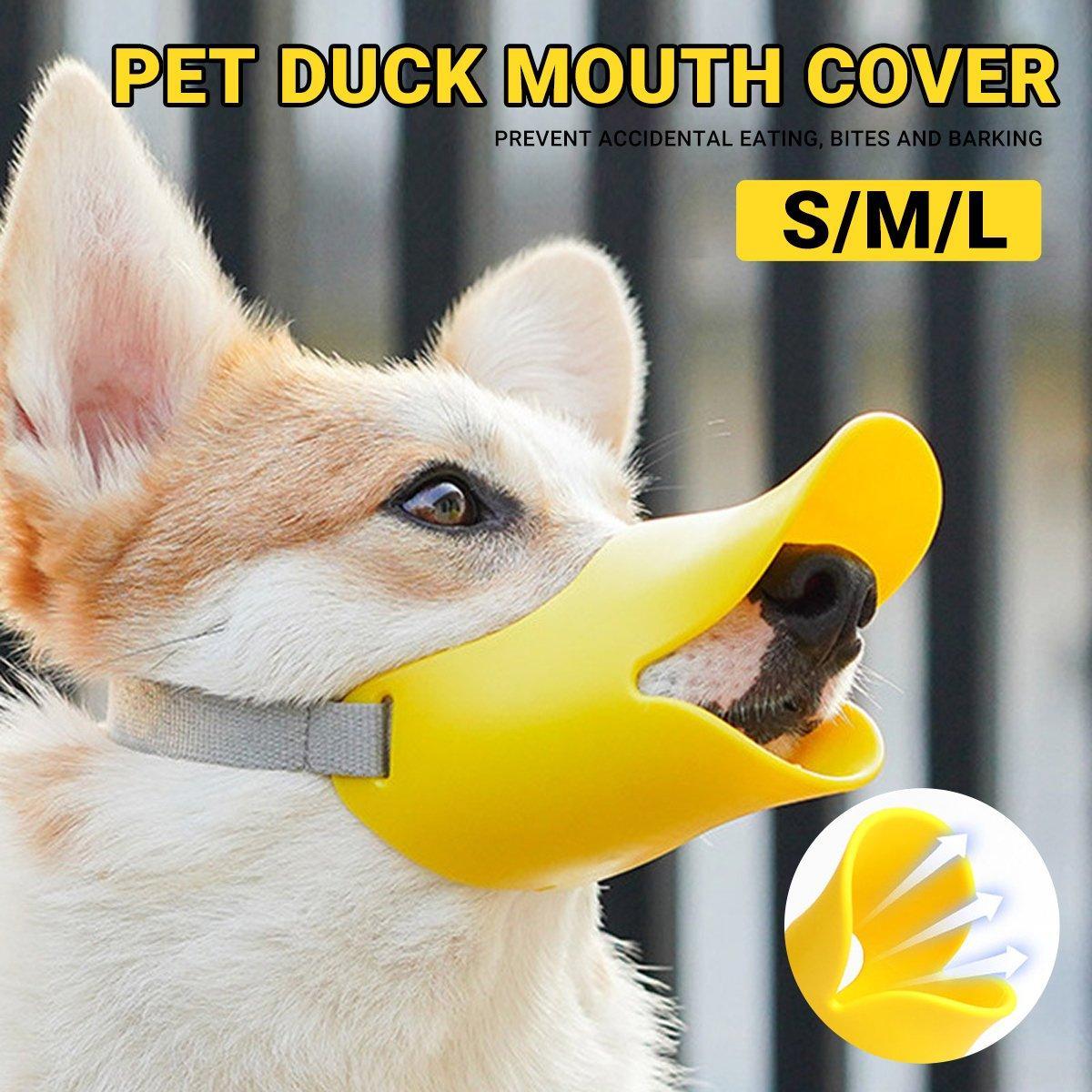 Comfortable Silicone Dog Muzzle Anti-Bite Soft Duck Muzzle Pet Training Supplies - S
