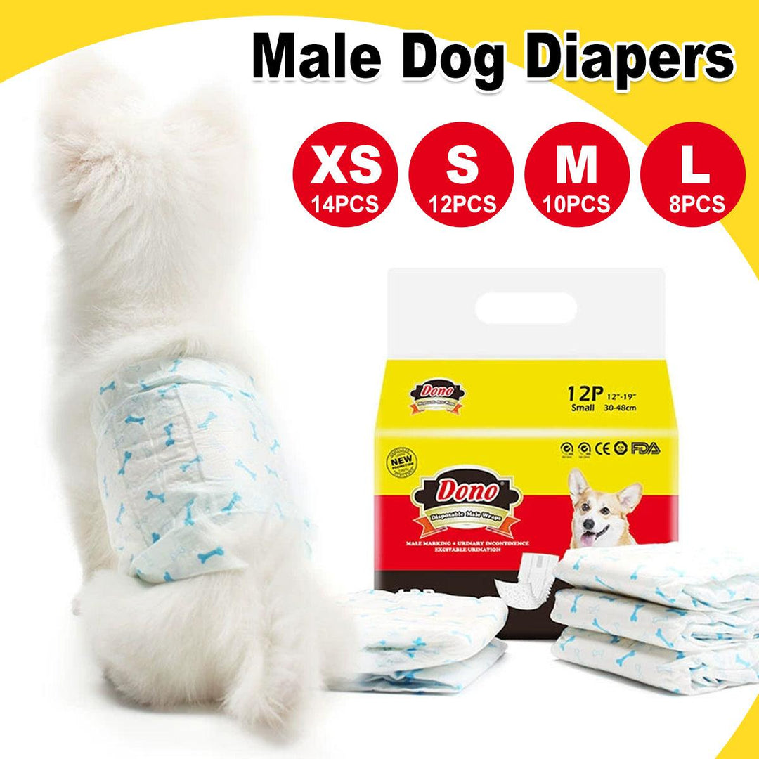 Male Dog Diapers Physiological Pants for Dogs Leakproof Diaper Pants Male Pets - XS-14PCS