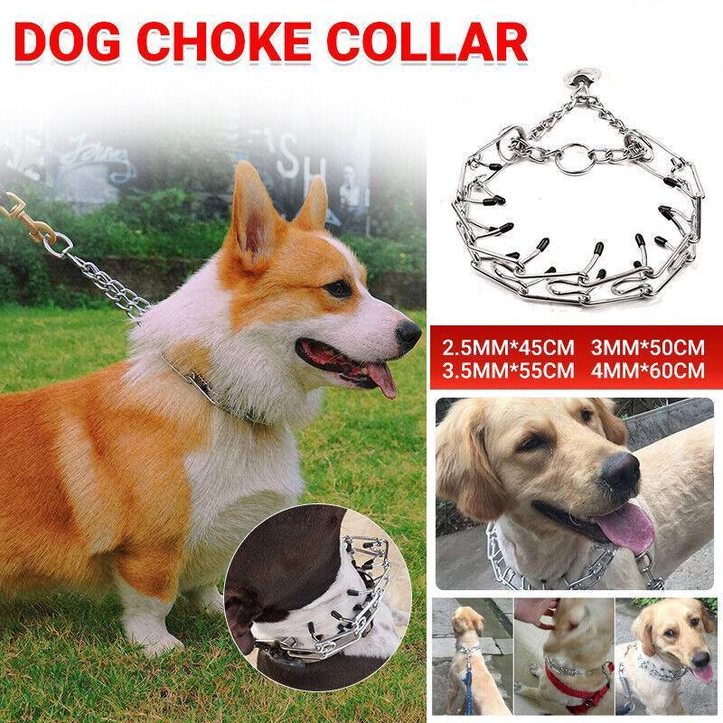 S-Xl Collar Choke Steel Metal Chain Dog Training Adjustable Necklace Sliver - XL-4.0