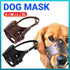Adjustable Leather Pet Dog Mask Mouth Muzzle Anti Barking Bite Stop Chewing Brown - XL
