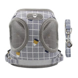 Grey Kitten Dog Cat Walking Harness Lead Leash Collar Pet Vest Mesh Adjustable - M