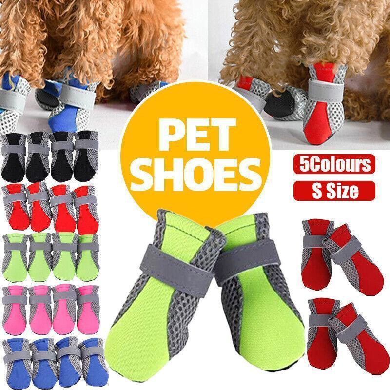 4PCS S Size Anti Slip Waterproof Protective Dog Shoes Rain Boots Pet Socks Booties - Black