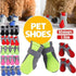 4PCS L Size Anti Slip Waterproof Protective Dog Shoes Rain Boots Pet Socks Booties - Blue