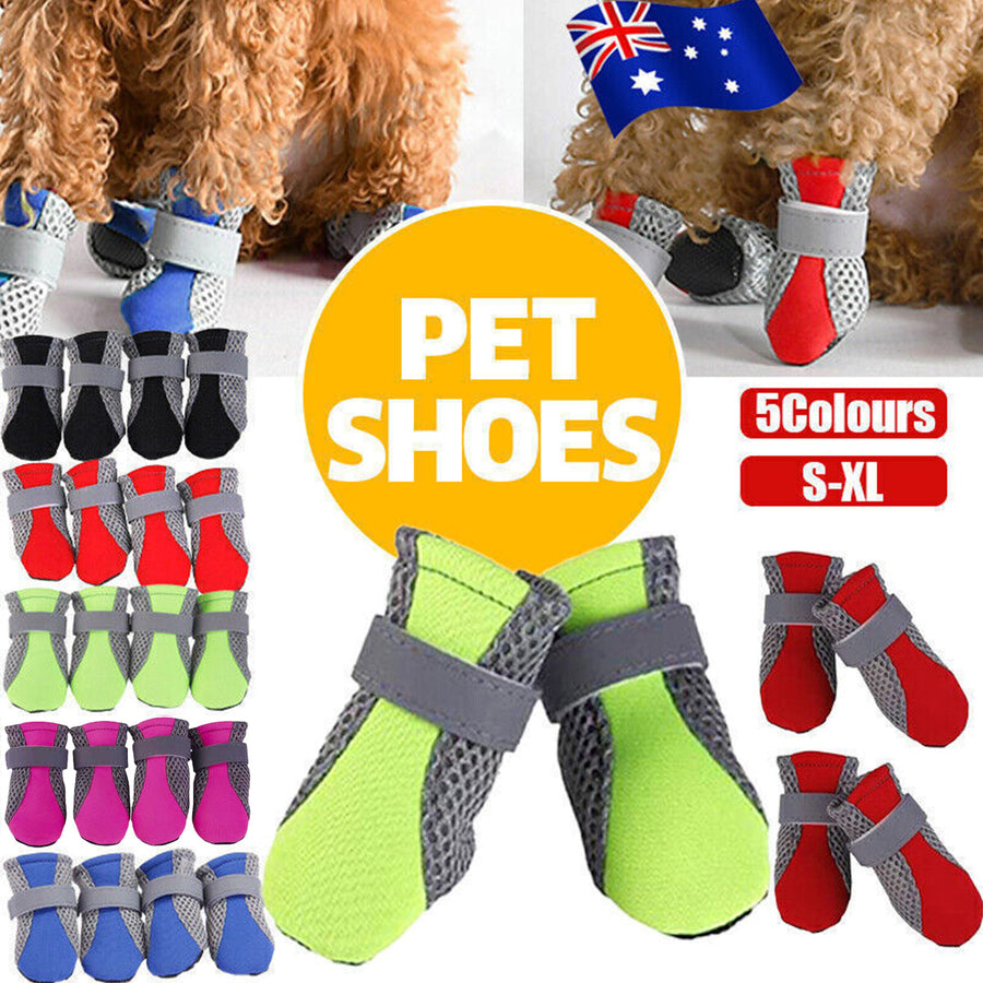 4Pcs XL Size Anti Slip Waterproof Protective Dog Shoes Rain Boots Pet Socks Booties - Red