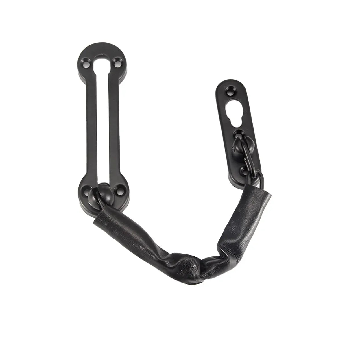 Home Security Door Chain Stainless Steel Guard Slide Screws Front Secure Catch - Black