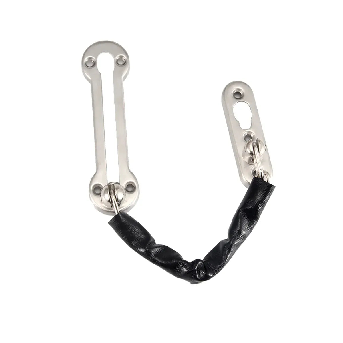 Home Security Door Chain Stainless Steel Guard Slide Screws Front Secure Catch - Silver