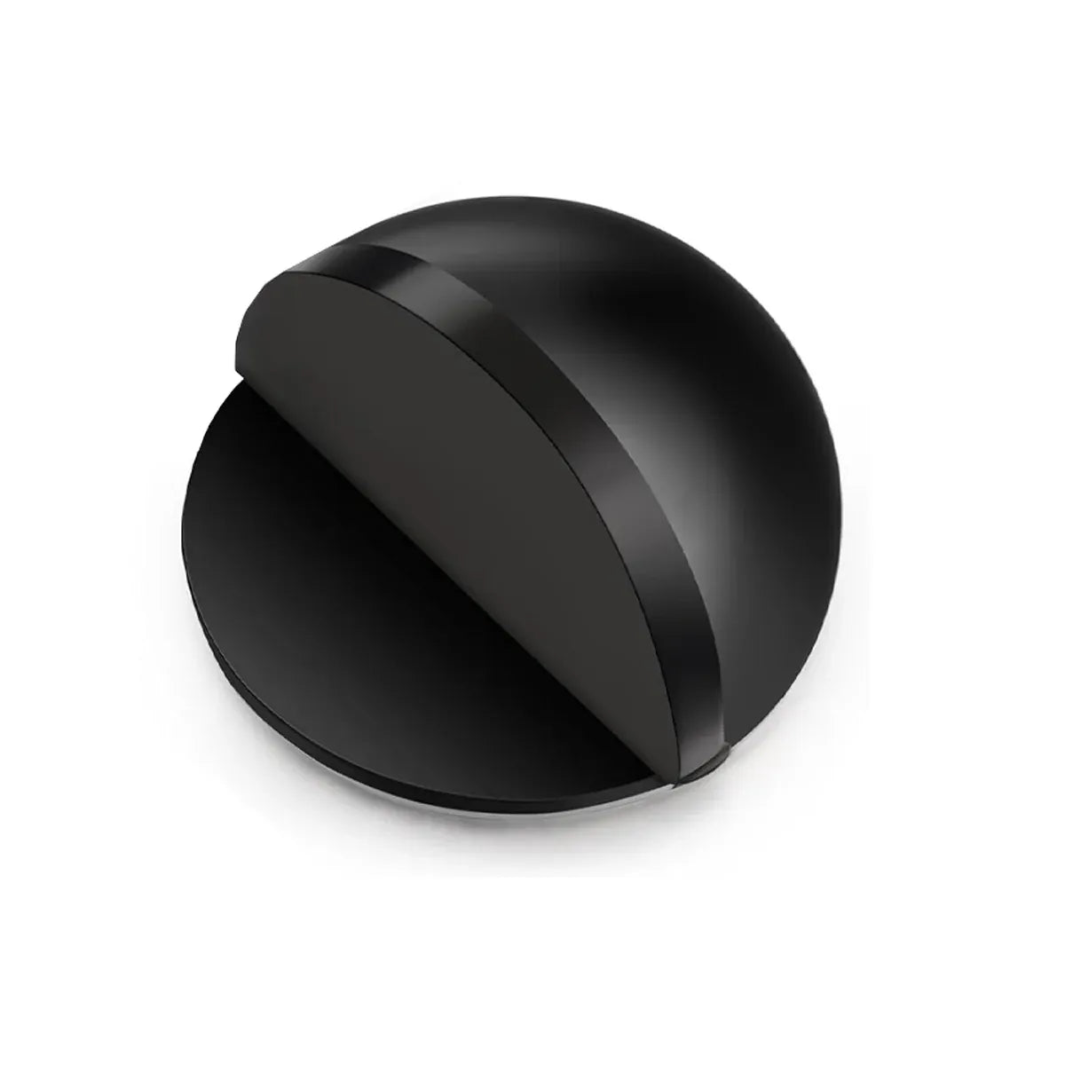 45mm Round Floor Mount Door Stop Rubber Bumper Metal Base Holder Wall Protector - Black