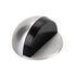 45mm Round Floor Mount Door Stop Rubber Bumper Metal Base Holder Wall Protector - Silver