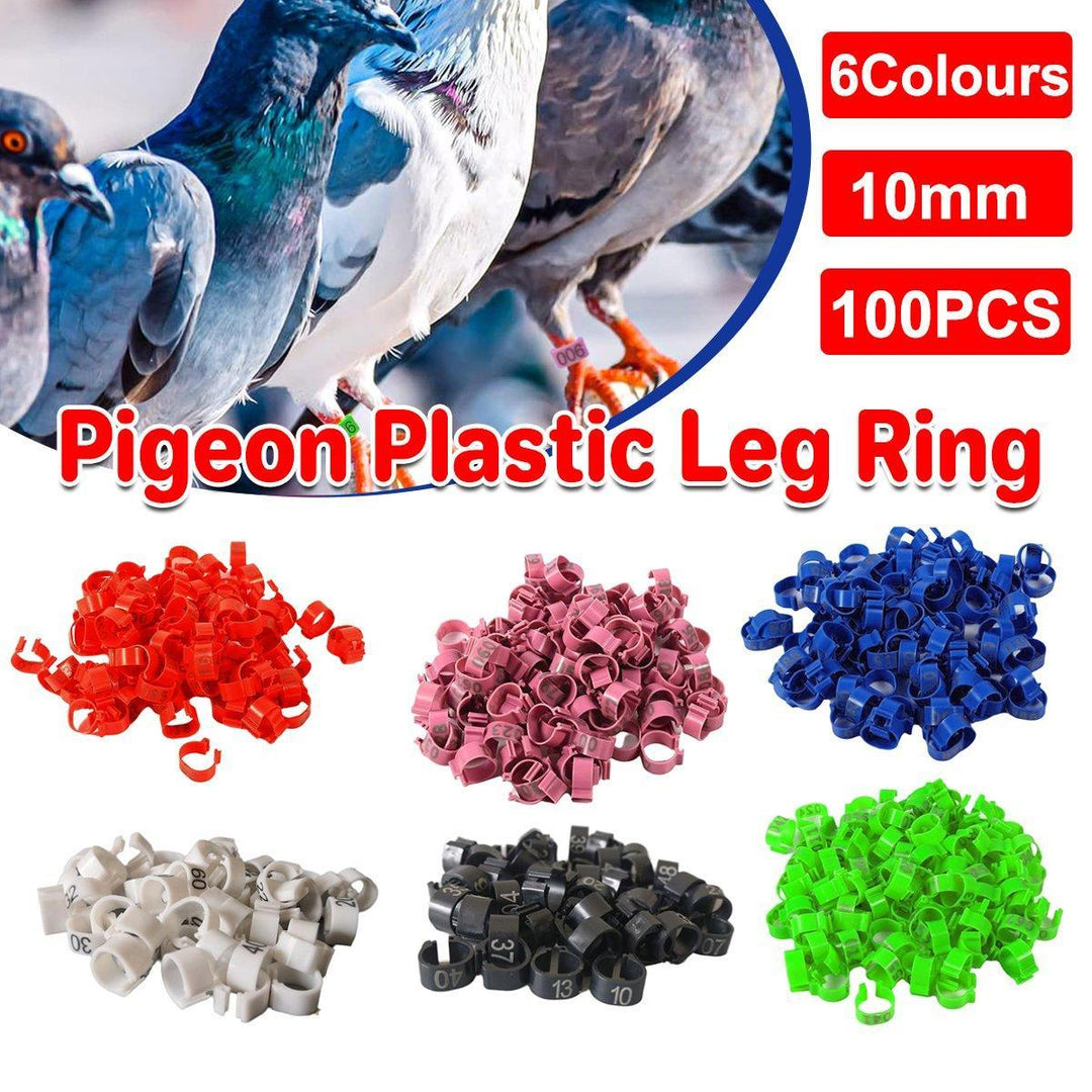 100X 001-100 Digital Numbered Bird Leg Band Rings Clip For Pigeon Parrot Poultry - Dark Blue