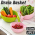 4pcs Multifunctional Plastic Rice Drainage Basket Vegetable Washing Basin Sieve