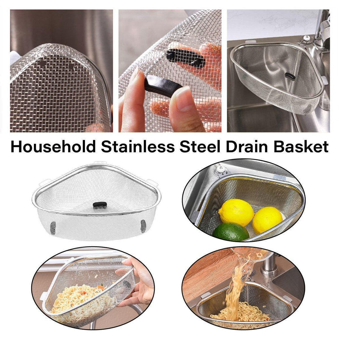 Triangle Sink Strainer Basket Household Kitchen Shelf Leftover Draining Rack