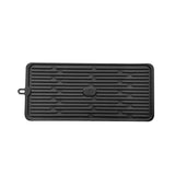 Silicone Drainage Mat Sink Strainer Mat Non Slip Heating Mat Kitchen Drying Pad - Black