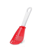 Multifunction Kitchen Cooking Spoon Tool Skimmer Garlic Press Potato Ricer Scoop - Red