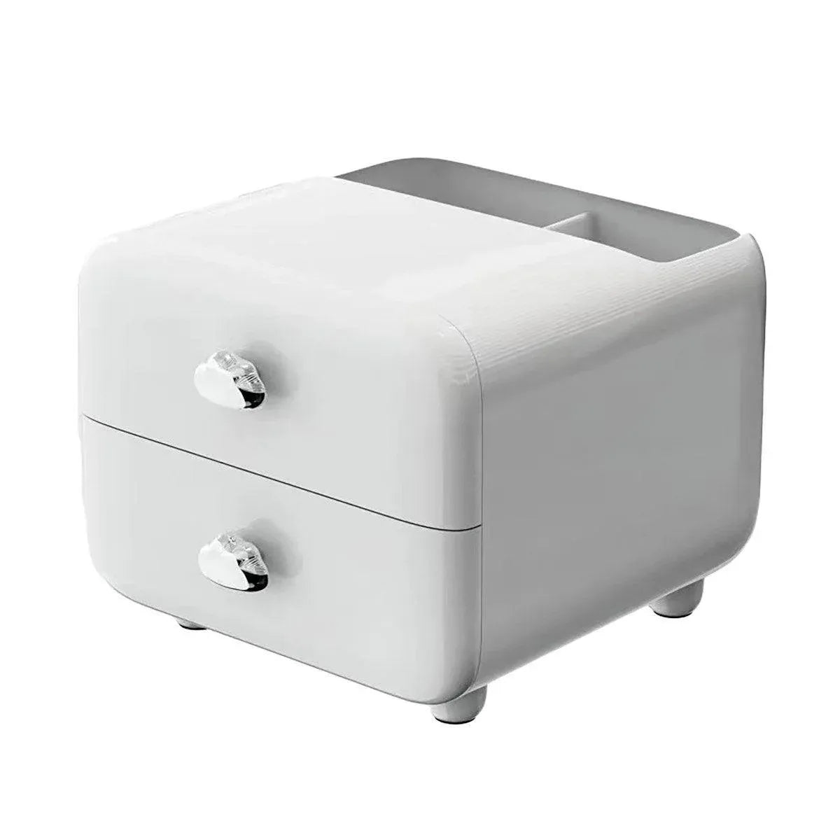 Multifunctional Desktop Organizer Storage Drawer Box for Office and Study Desks - White