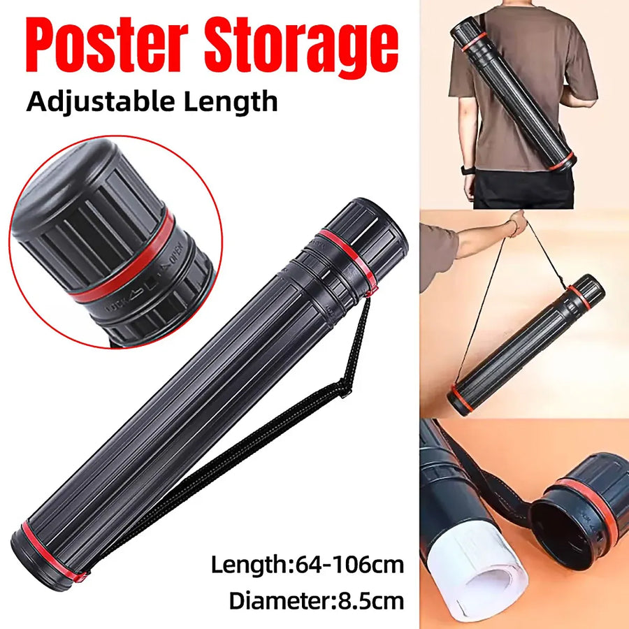 Telescopic Painting Tube Poster Drawing Drum Art Paper Storage Holder Collection