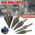 5PCS Titanium HSS Step Drill Bit Set High Speed Steel Cone Hole Cutter Kit Case