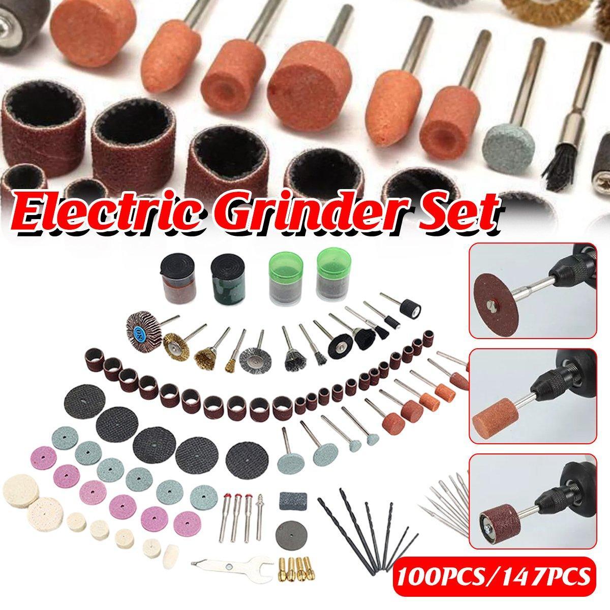 100/147pcs Electric Mill Set Accessories Grinding Cutting Drilling Tool Kit - 147Pcs(Without Grinder Pen)
