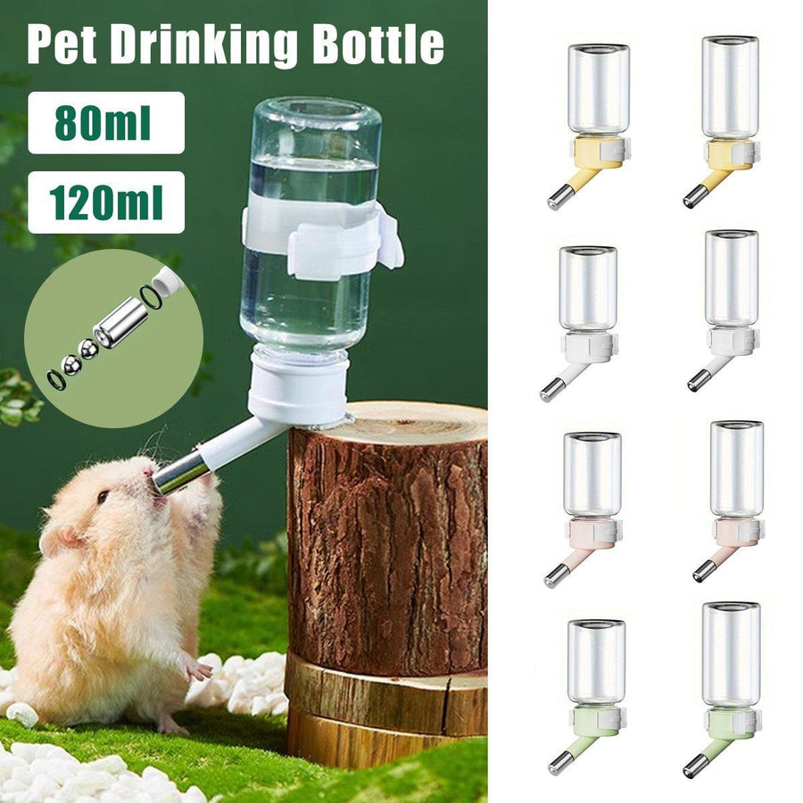 Pet Water Bottle for Hamster Guinea Pig Rabbit Vacuum Drinking Feeder Kettle - 80ml-White